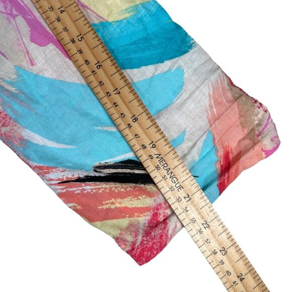 Northern Reflections Button Up Linen Blend Art-to-Wear Resort Shirt - Picture 9 of 12